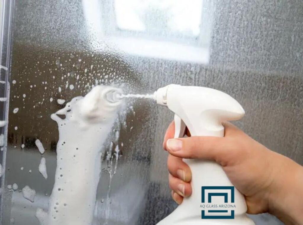 How to clean frosted shower doors
